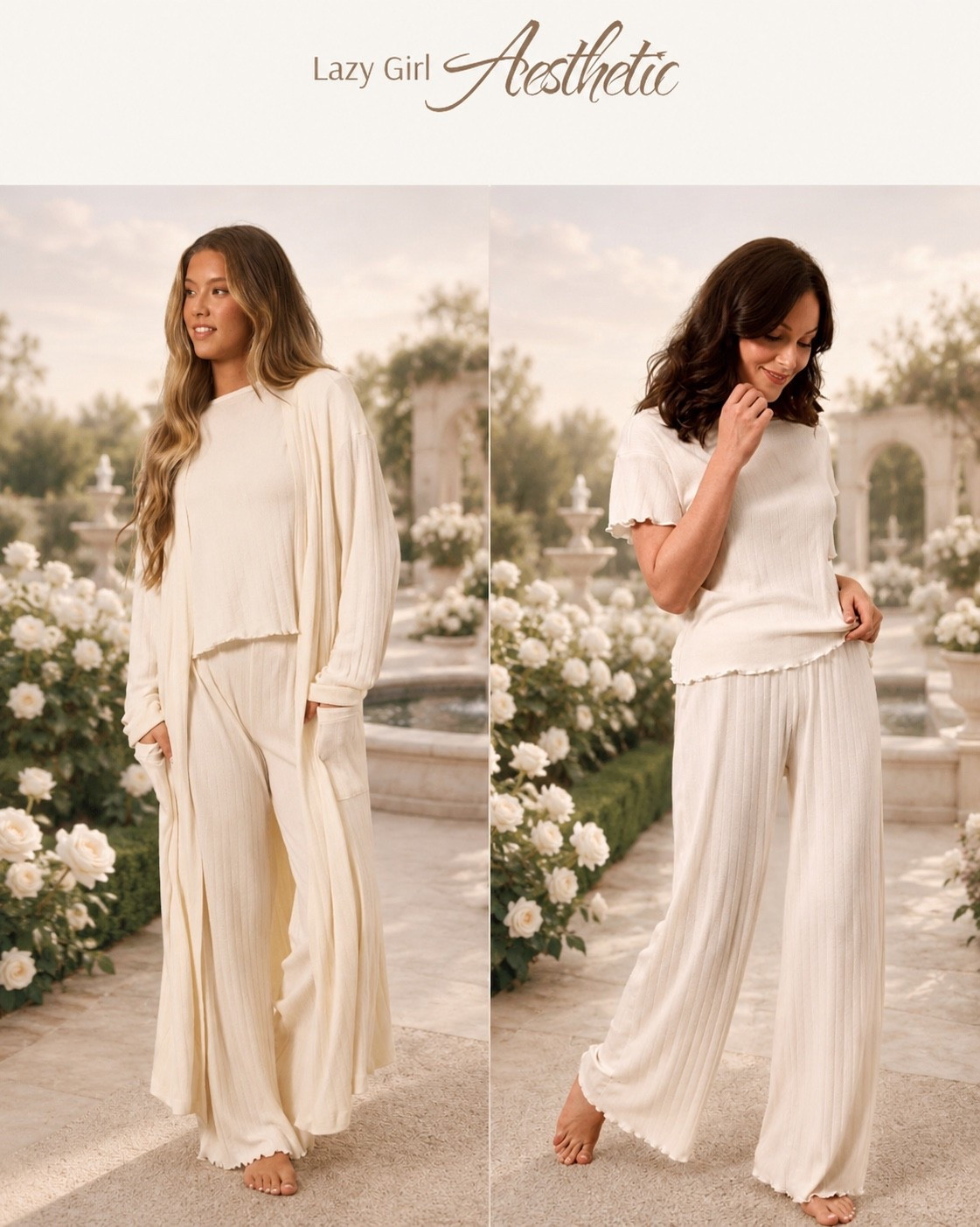 Favorite robe and PJ matching set 🤍 
Made of Cotton and tencel modal. Soft, gentle on skin and high quality. My absolute favorites!

#LTKHome #LTKmorningroutine #LTKselfcare
