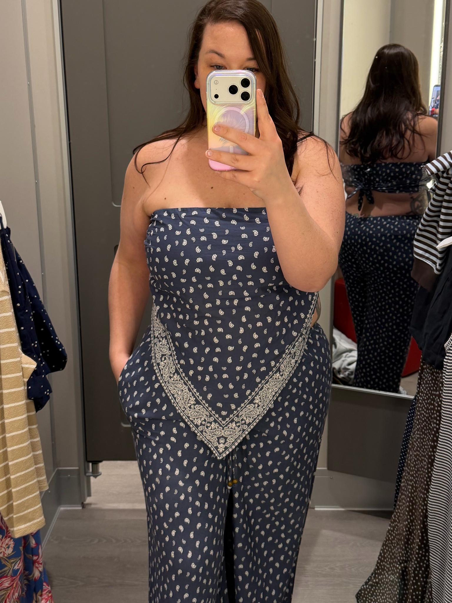 Cheeky coverage with the halter top and linen shorts. Wearing XL pants XXL top @Target 

#LTKMidsize