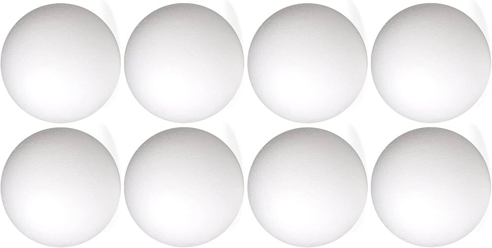 Fworld 8pcs White Styrofoam Balls for DIY Crafts, Painting, SculptingOrnament, Modeling School Ho... | Amazon (US)