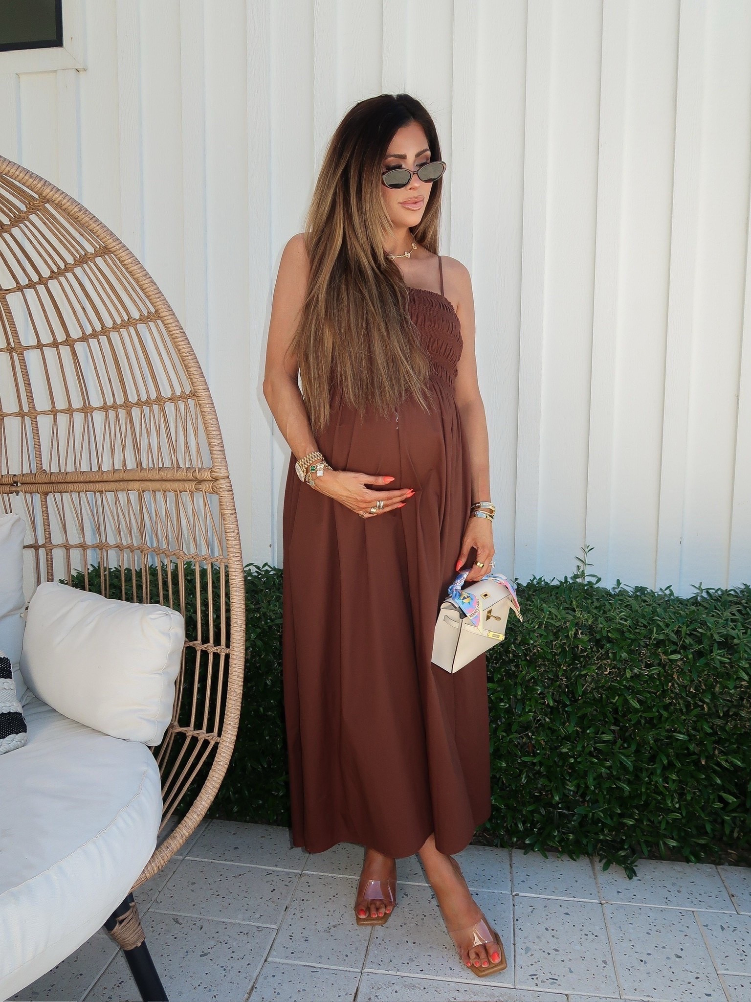 Wearing a size medium in this dress! This was one of my most loved items this past week.

Spring Outfits, Easter Dress, Vacation Outfits, Spring Dresses, Spring Outfits 2026, Chocolate brown dress, Pistola Dress, Date Night Outfits, Vacation Outfits Beach, Emily Ann Gemma

#LTKmomlife #LTKootd #LTKBump