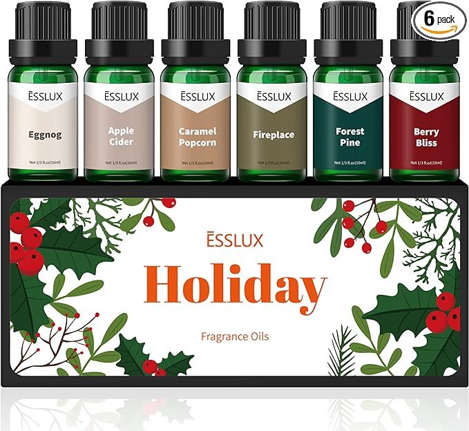Fragrance Oil, ESSLUX Holiday Set of Scented Oils, Soap & Candle Making Scents, Christmas Essenti... | Amazon (US)