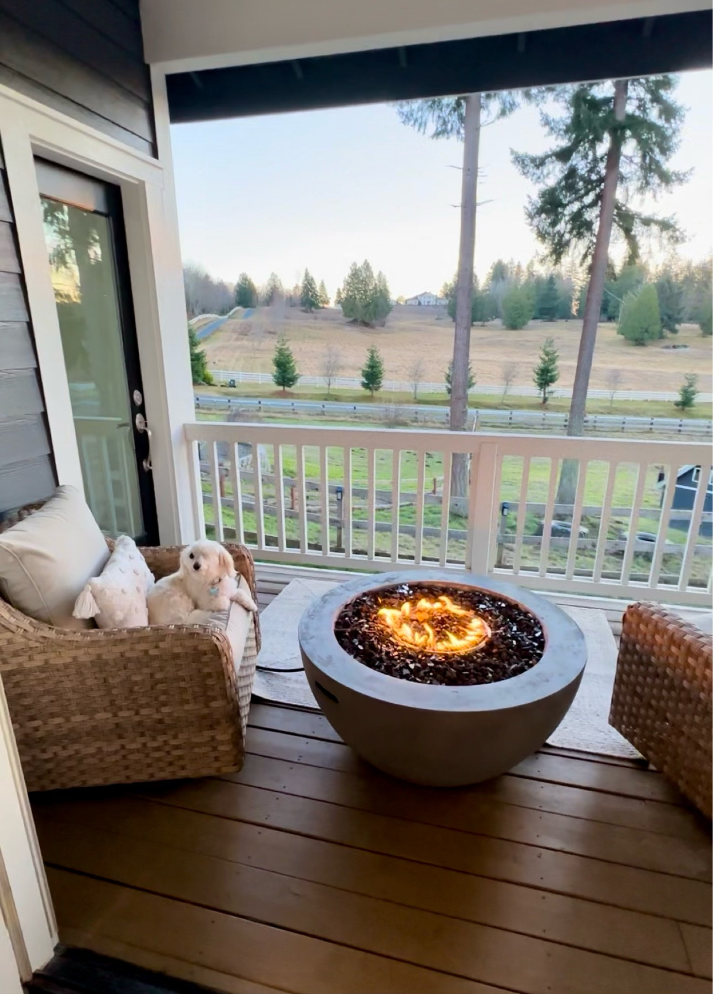 My porch seating area I LOVE 🥰 such a great spot to sit. Can buy these chairs by themselves or with matching couch! 
Great propane fire pit!😍

#LTKSeasonal #LTKFind #LTKhome