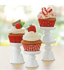 Porcelain Cupcake/Mini Treat Pedestal Stands - Set of 4 | Amazon (US)