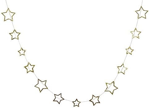 Meri Meri Gold Star Glitter Garland (Pack of 1) | Amazon (US)