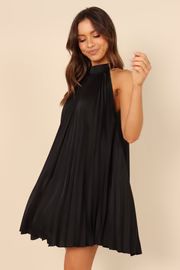 Ginnee Pleated Mini Dress - Black | Petal & Pup (US)