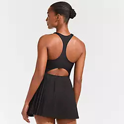 Women's Tugless Racerback Pleated Swim Dress | Lands' End (US)