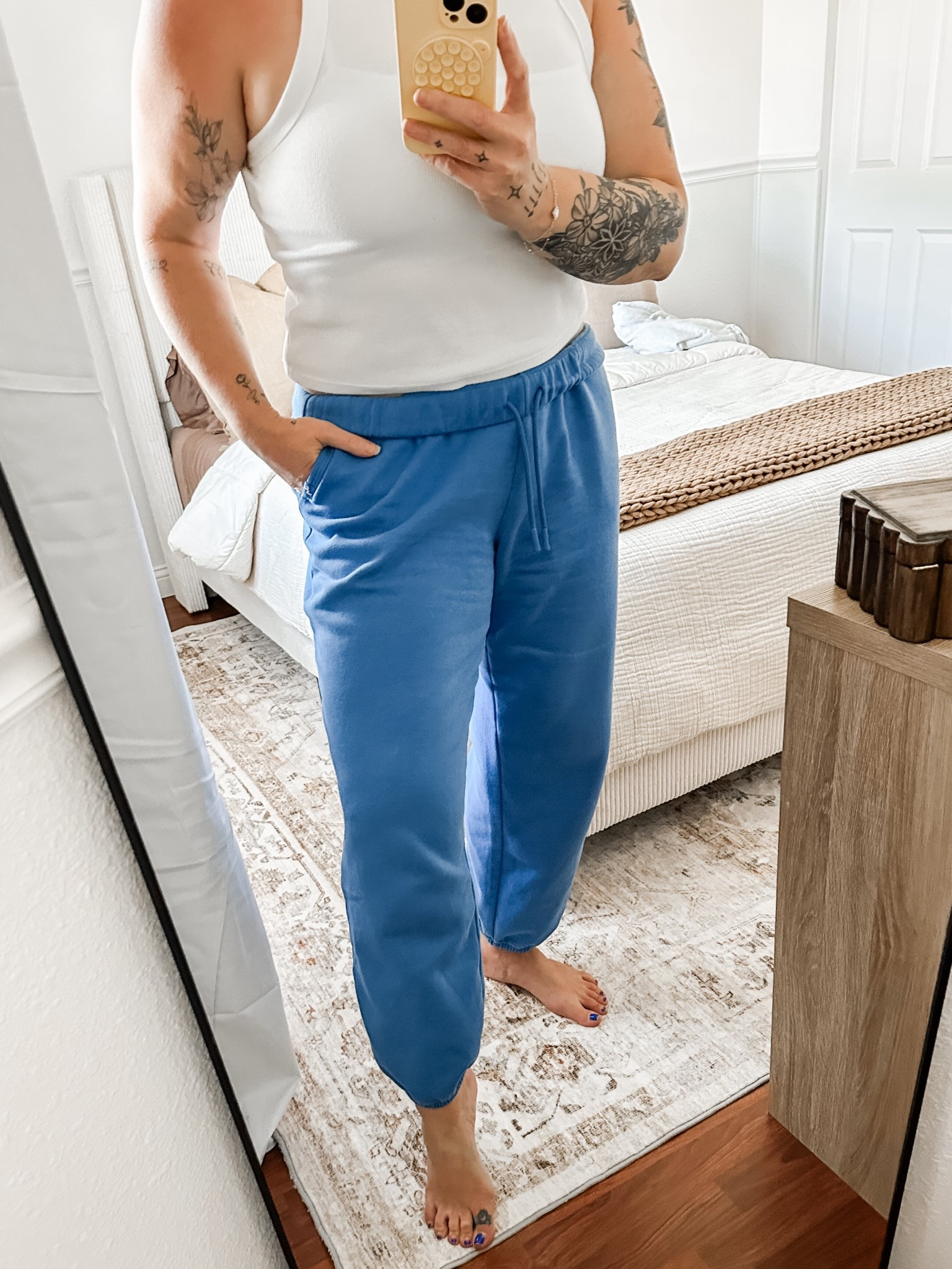 Found these sweatpants and they’re very similar to an another brand but without the price. I did my regular size large and they fit great. Love the blue color and they’re so comfy! 

#LTKMidsize #LTKSaleAlert #LTKSeasonal