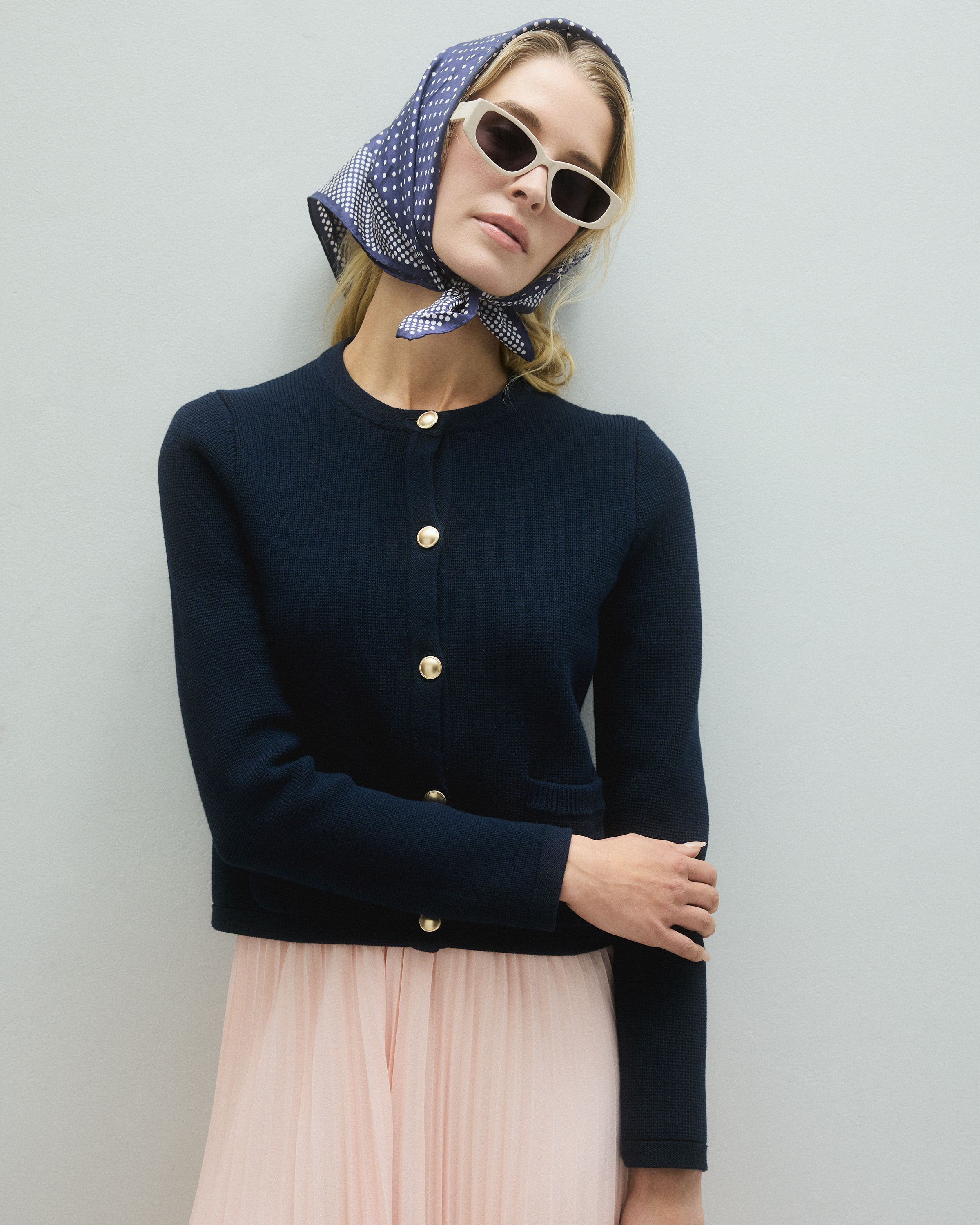 Quince | Women's Sweater Jacket in Navy, Size XL, Organic Cotton | Quince