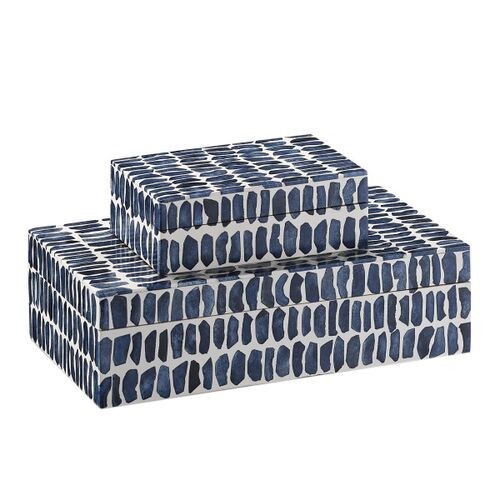 Set of 2 Indigo Boxes - Currey & Company - Blue | One Kings Lane