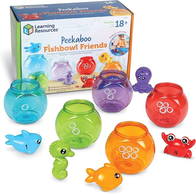 Learning Resources Peekaboo Fishbowl Friends, 10 Pieces, Ages 18 Months+, Learning Toys, Baby Toy... | Amazon (US)
