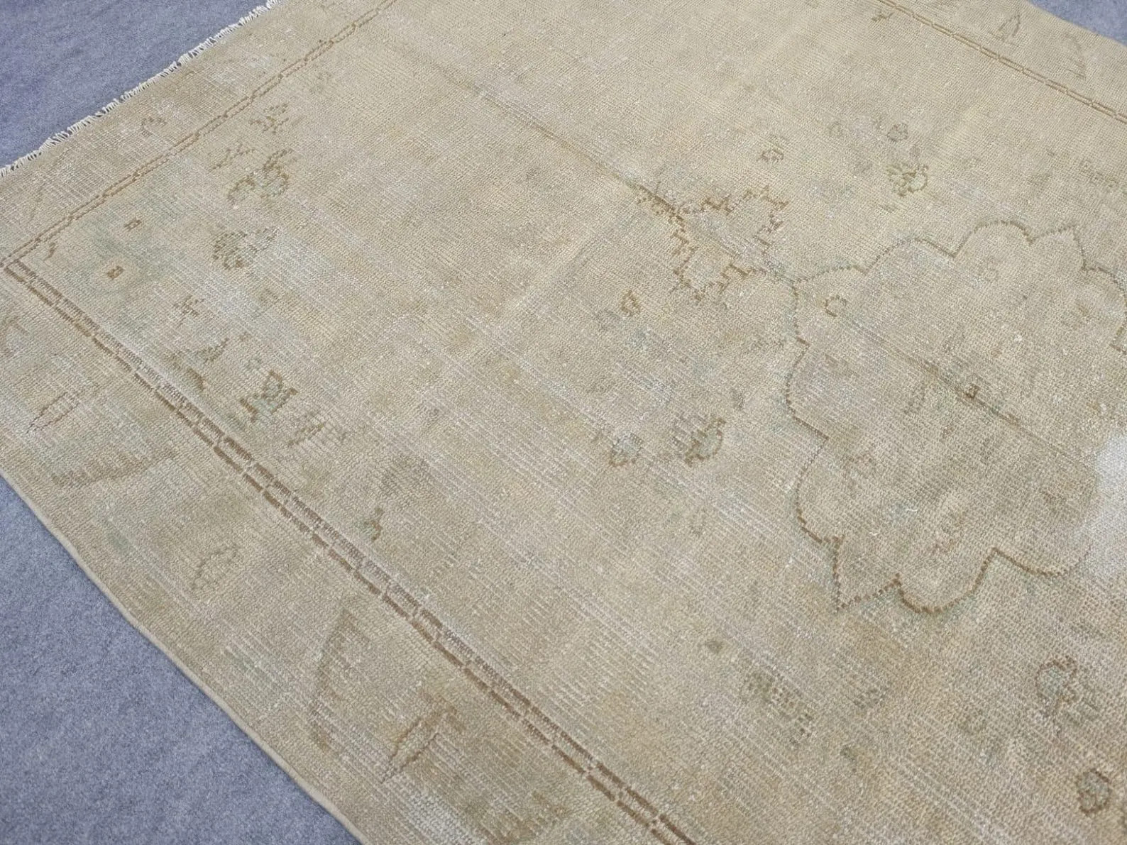 5x8 Rug: Vintage Turkish Oushak Area Rug, Handwoven Wool Faded Beige Boho Rugs | Etsy (Global)