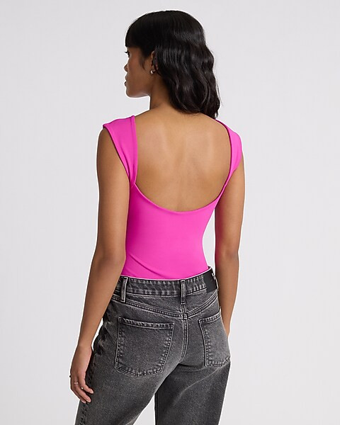 Body Contour High Compression Boat Neck Open Back Tee | Express