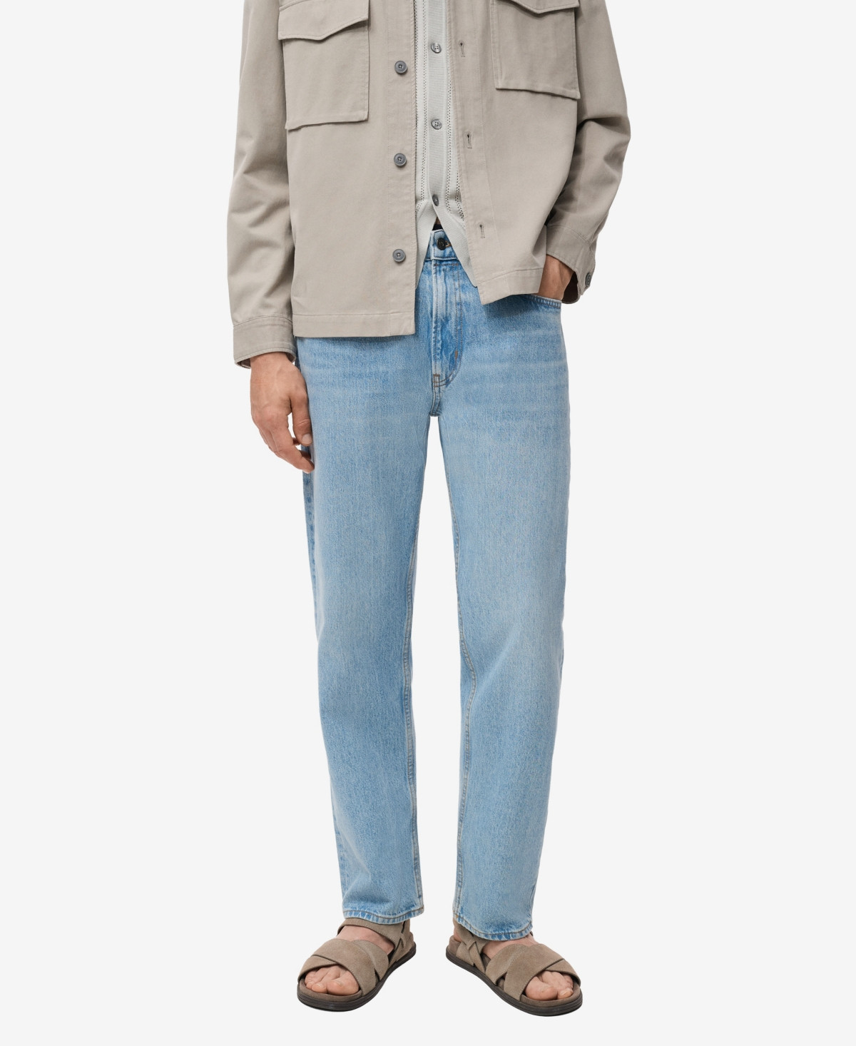 Mango Men's Moby Straight-Fit Light-Wash Jeans - Medium Vintage Blue | Macy's