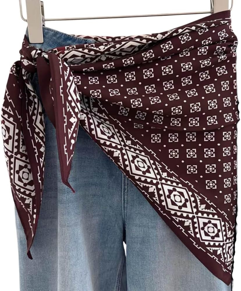 Women's Triangle Scarf Belt Satin Skinny Waist Sash Tie Wrap Fashion Accessory Dresses Pants Neck... | Amazon (US)