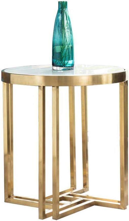 YUMEIGE-Tables 19.68in Modern Living Room Round Side End Coffee Table， Nightstand ， Metal Fra... | Amazon (US)