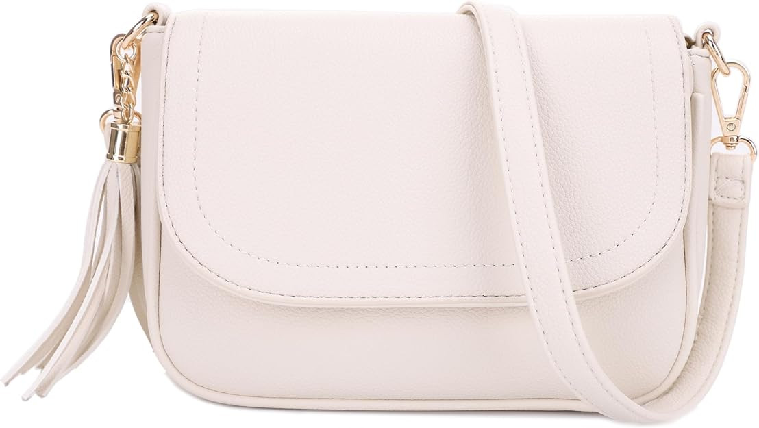 Small Crossbody Bags for Women Trendy Flap Saddle Purses with Tassel Vegan leather Shoulder bag |... | Amazon (US)
