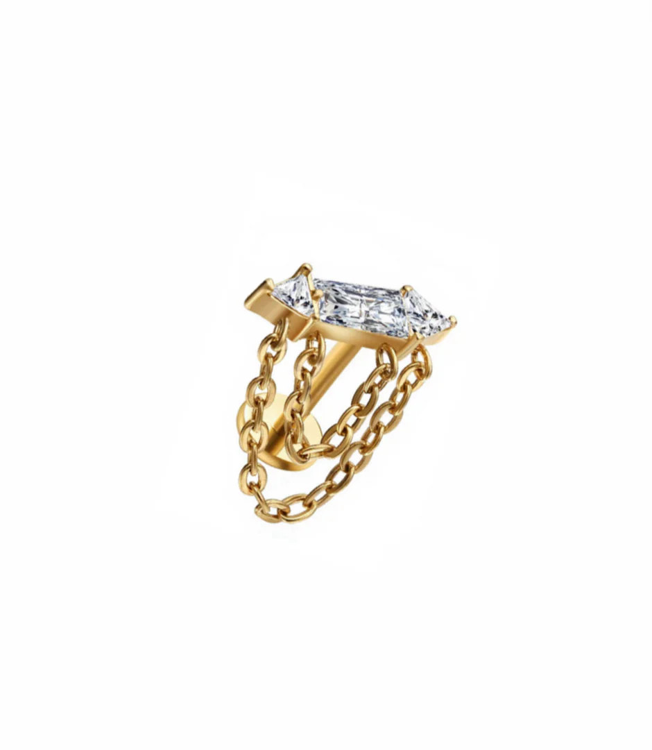 Coffin CZ Chain Flat Back | Pierced by Ash Design