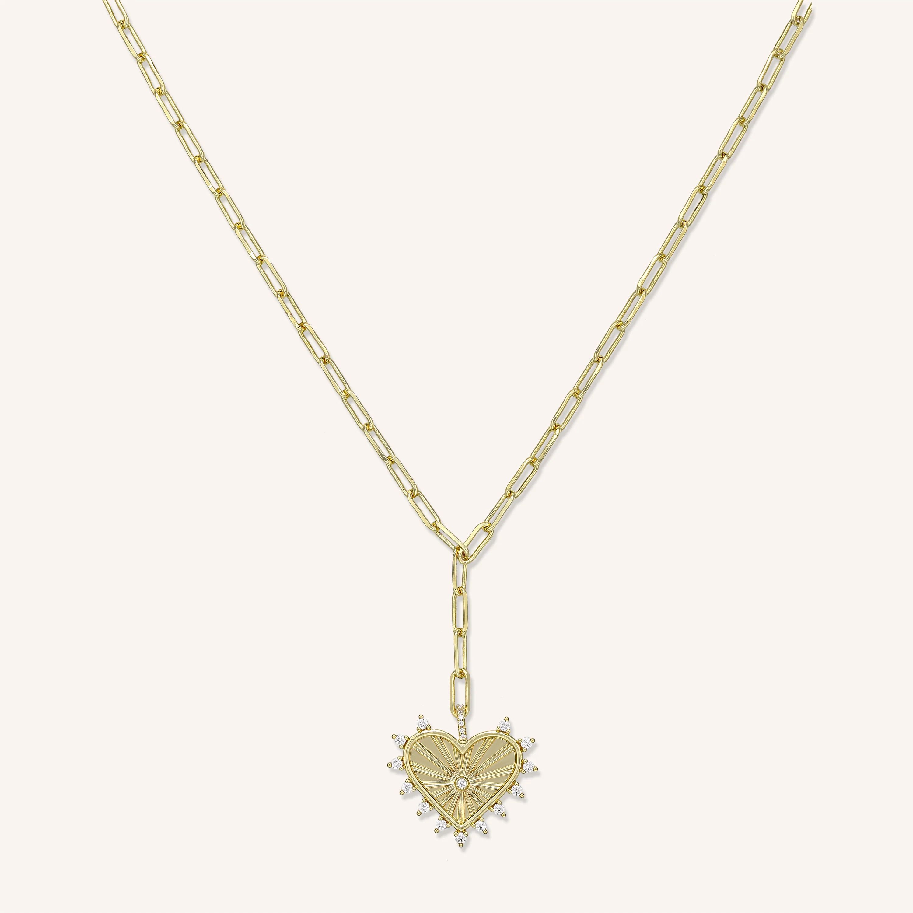 Sunburst Heart Pendant Necklace | Victoria Emerson