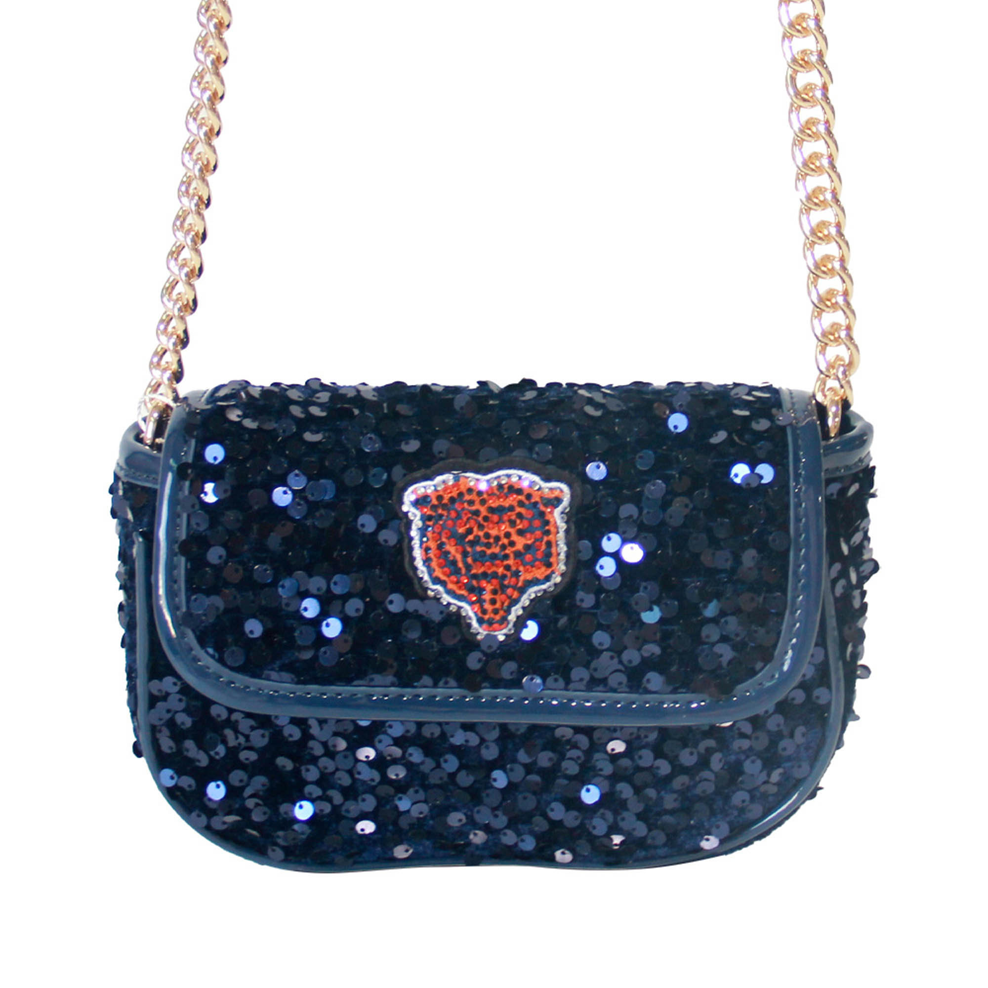 Cuce Navy Chicago Bears Sequin Crossbody Bag | Fanatics