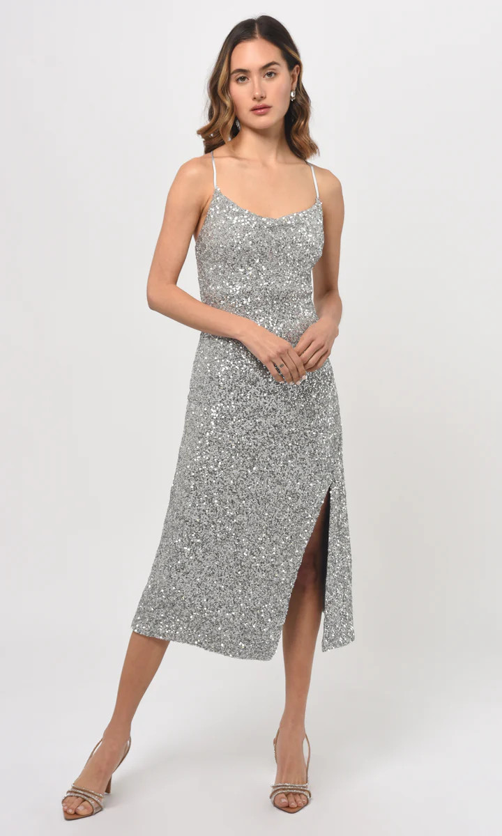 Dori Sequins Cowl Front Slip Dress | Greylin Collection | Women's Luxury Fashion Clothing 
