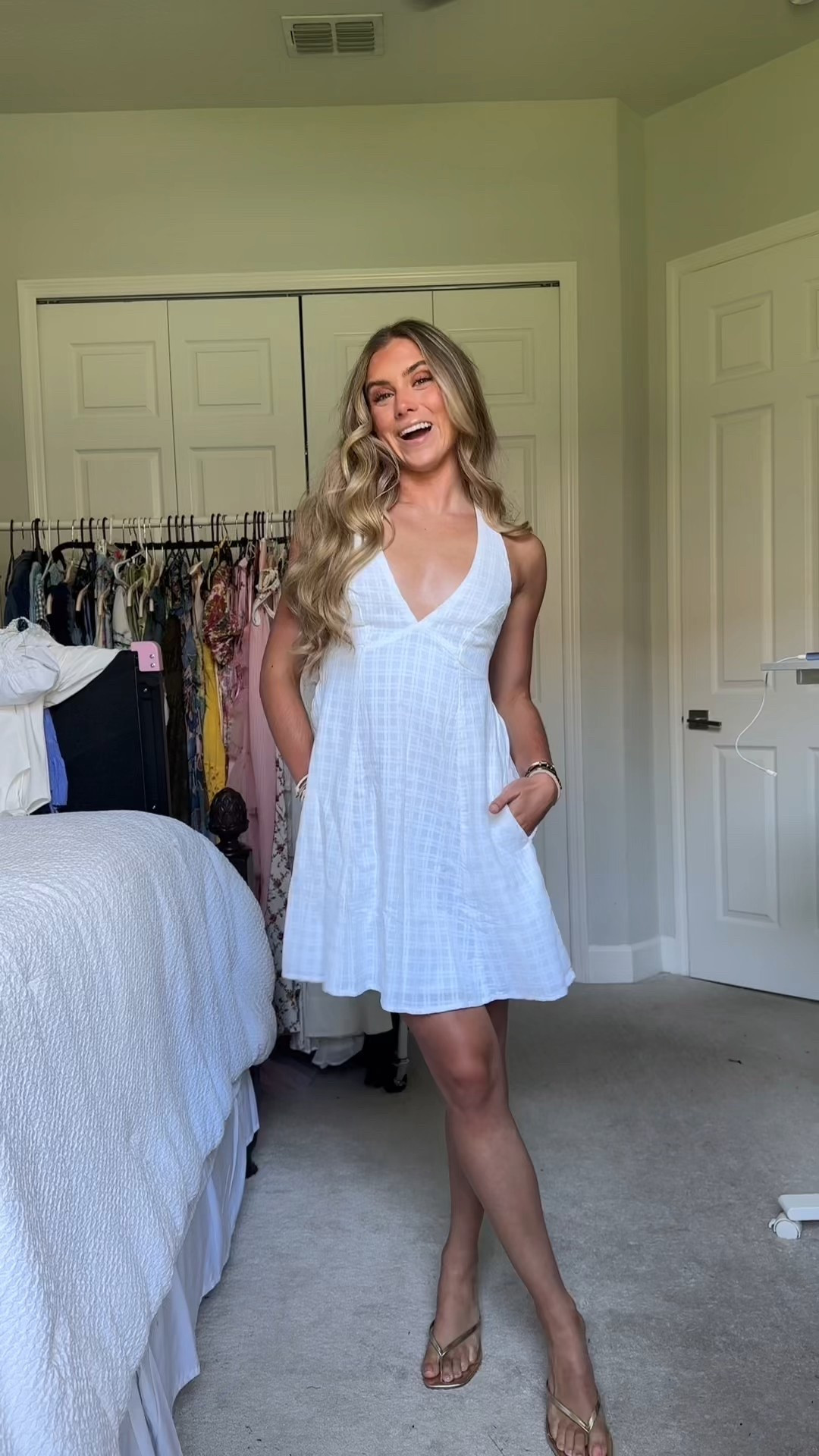 It’s on sale under $30! @hollister PRECIOUS!! This is the mini of all mini dresses it has pockets, stunning halter neck style, double lined, comes in multiple colors, and the cutest texturing. 😉🤍 wearing size xs, 5’4 size 25 waist. 

#whitedress #whitedresses #whiteminidress #whiteminidressoutfit #halterneckminidress #summerdress #dressesforsummer #summerdresses #tryon #tryonwithme #tryonhaul #springstyle #springvibes #springoutfits #springfashion #summerlooks #summeroutfit #summervibes #capsulewardrobe #fashioninspo #outfit #outfitinspo #hollister #hollisterco #hollisterhaul


#LTKStyleTip #LTKSaleAlert #LTKFindsUnder50