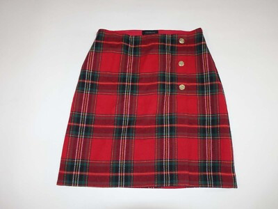 Talbots Women's Plaid Pencil Skirt Size 6 Red Green Yellow Plaid Knee Length EUC  | eBay | eBay US