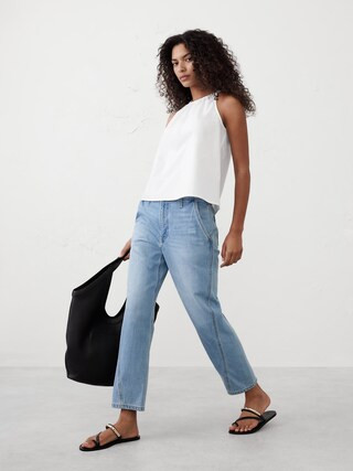 Gathered Poplin Top | Banana Republic Factory