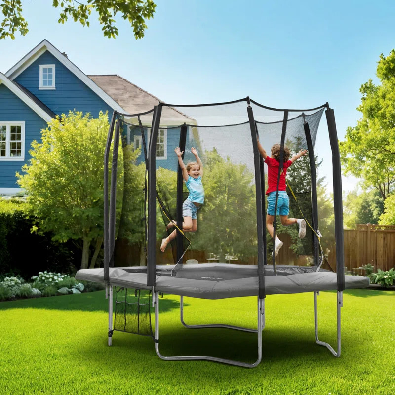 7' x 10' Rectangle Backyard Trampoline with Safety Enclosure | Wayfair North America