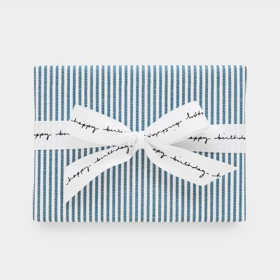 118"x30" Chambray Striped Gift Wrapping Paper Blue/White - Sugar Paper™ + Target | Target