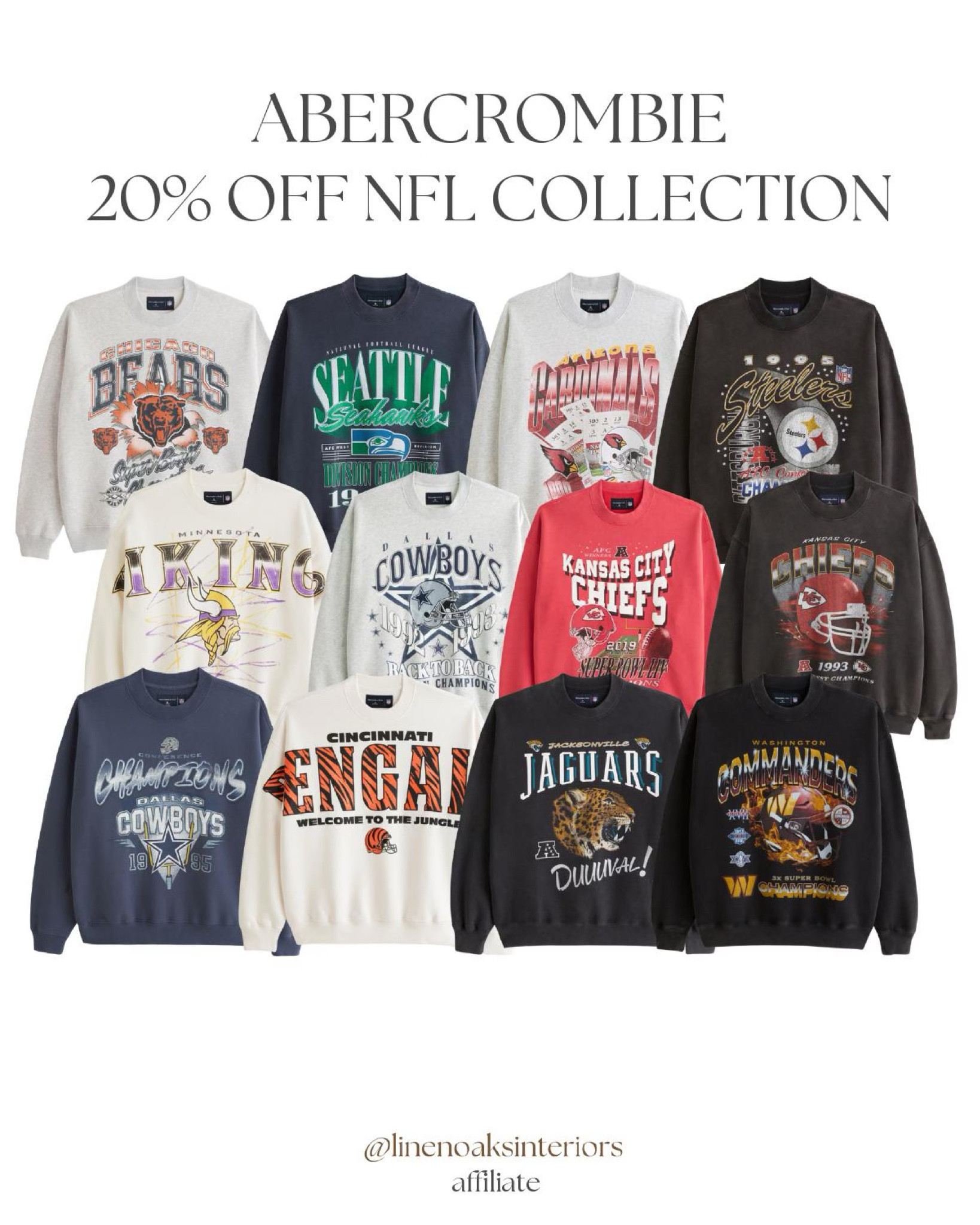 For the first time in a LONG while we are seeing a 20% off sale on the NFL collection at Abercrombie!! 