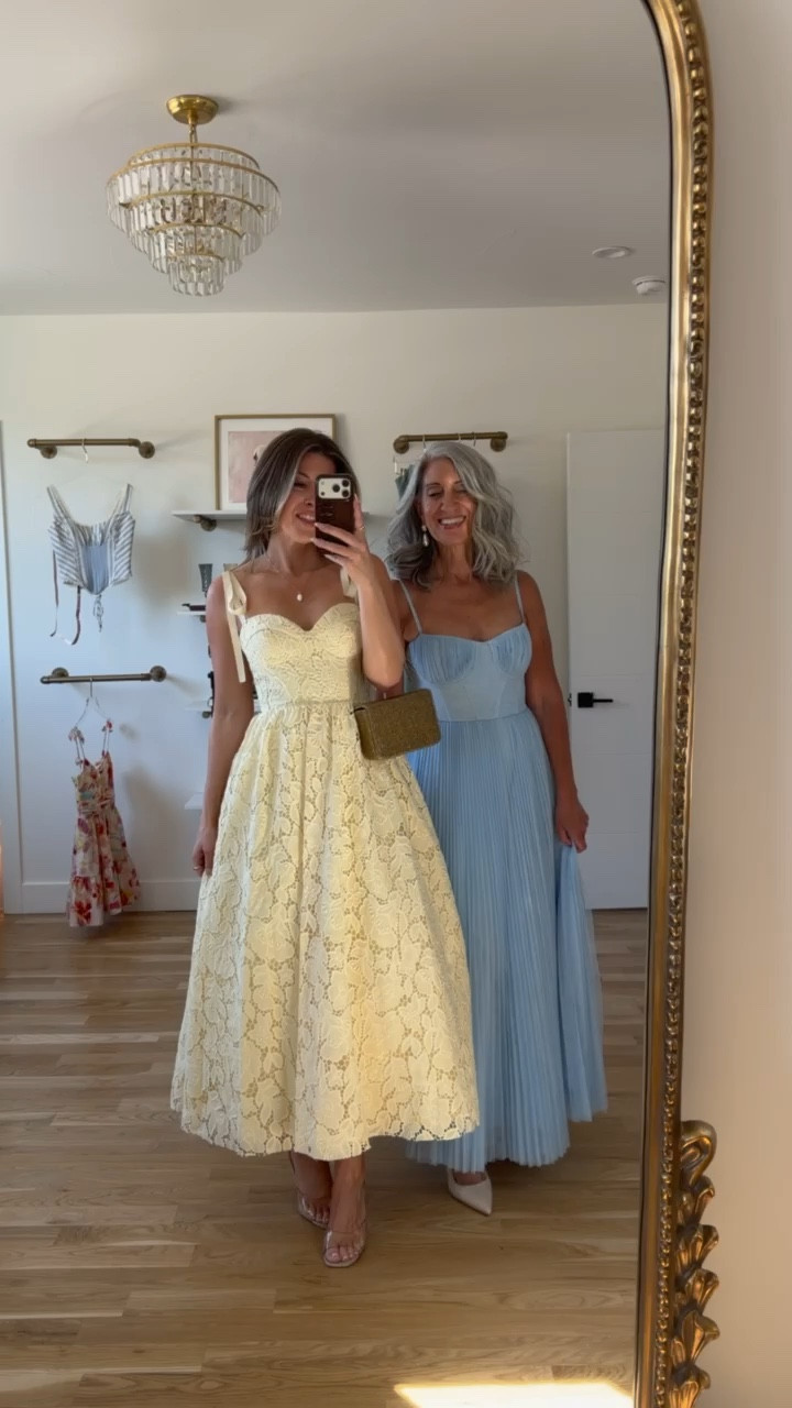 Mom and me wedding guest and formal event dresses  

divi: emerson15

Wearing my usual smalls/2 
Mom wears a medium/6 

Wedding guest
Formal event
Black tie
Floral
Metallic
Pleated
Mother of the bride
Special occasion 

#LTKootd #LTKSeasonal #LTKWedding