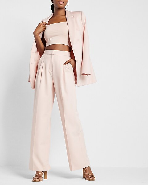 Super High Waisted Pleated Wide Leg Pant | Express