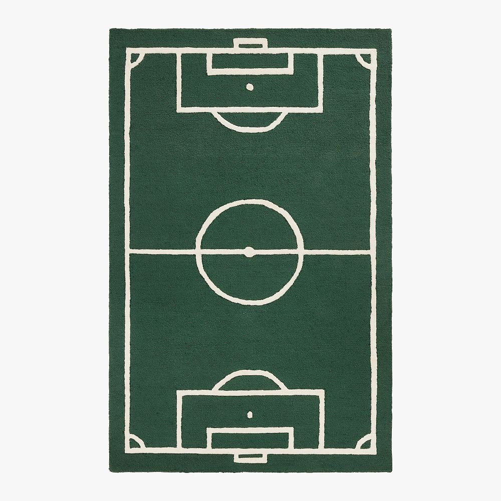 Goal Rug, 8'x10', Green | Pottery Barn Teen