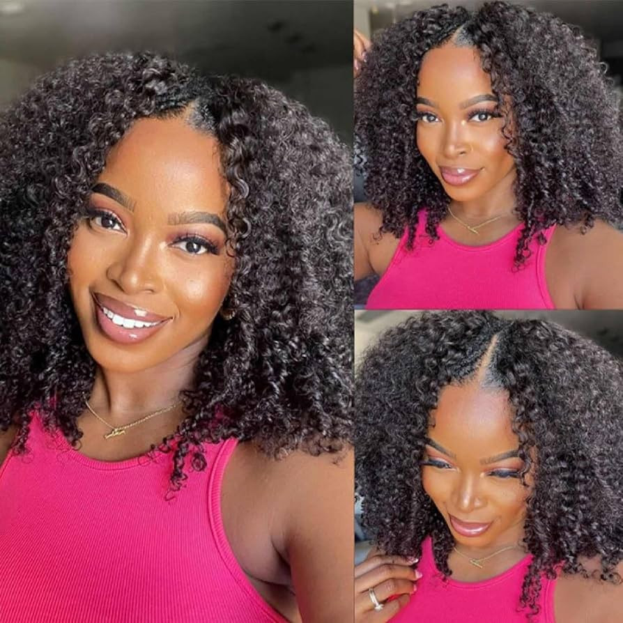 Domiso Curly V Part Wig Human Hair Upgrade U Part Wigs Human Hair Wigs for Black Women Human Hair... | Amazon (US)