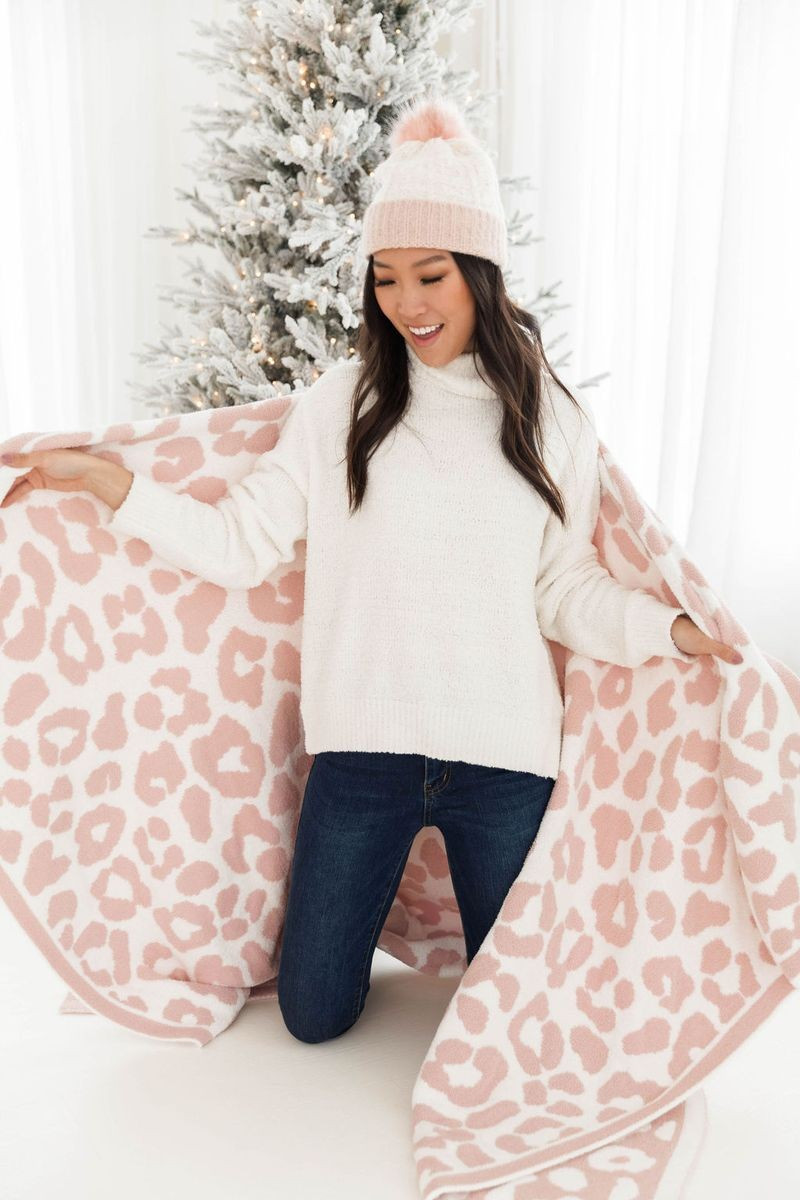 Keep You Warm Pink Leopard Print Blanket DOORBUSTER | The Pink Lily Boutique
