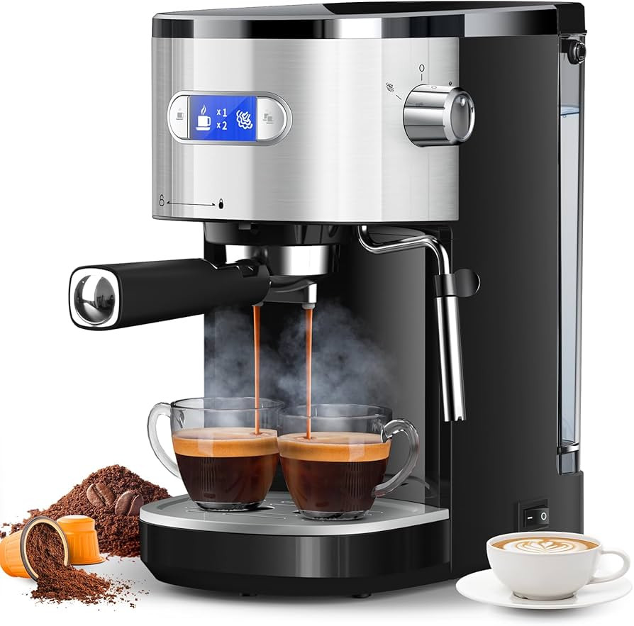 COWSAR Espresso Machine 20 Bar, Semi-Automatic Espresso Maker with Milk Frother Steam Wand, 45 OZ... | Amazon (US)