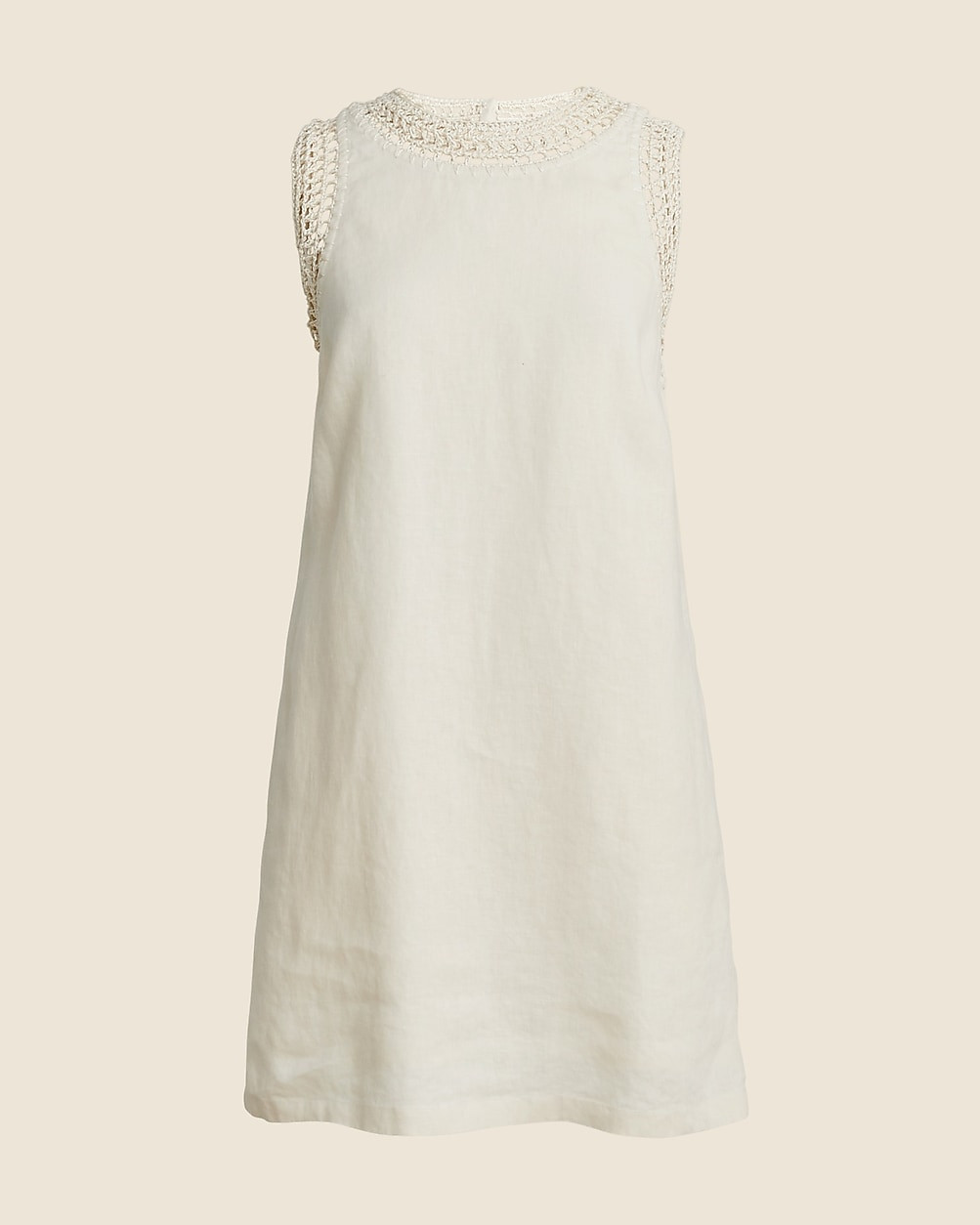 Maxine crochet-trim shift dress in linen | J. Crew US
