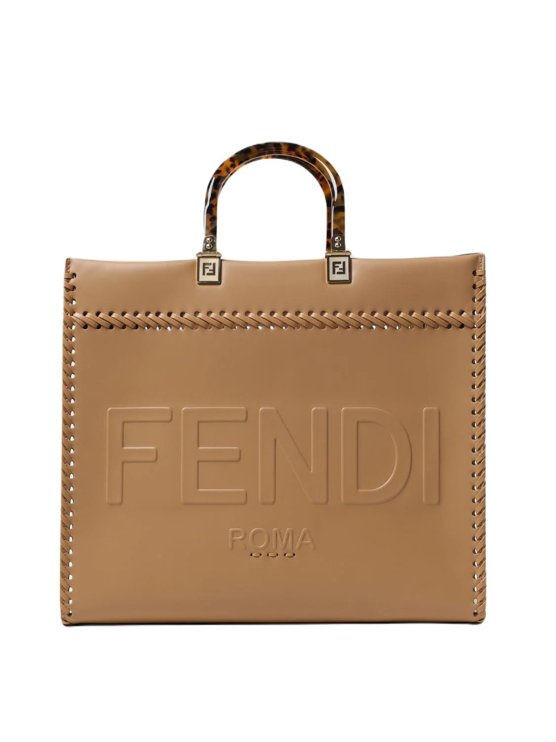 Fendi Women's Sunshine Tote Bag in Saddle Brown | 8BH386AHW4 Color F15KR | LOZURI
