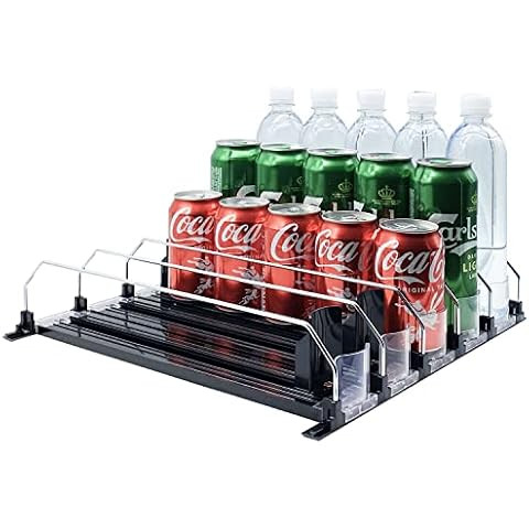 Soda Can Dispenser for Refrigerator,Self-Pushing Drink Organizer for Fridge, Width Adjustable Fri... | Amazon (US)