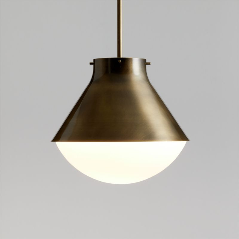 Rainier Brass Conical Pendant Light + Reviews | Crate & Barrel | Crate & Barrel