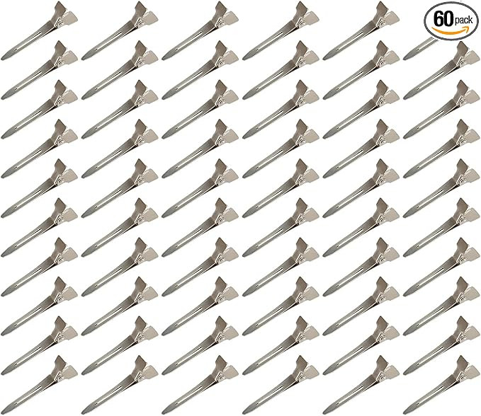Beayuer 60 Pieces Duck Bill Hair Clips, 1.75 Inch Rustproof Metal Alligator Curl Clips with Holes... | Amazon (UK)