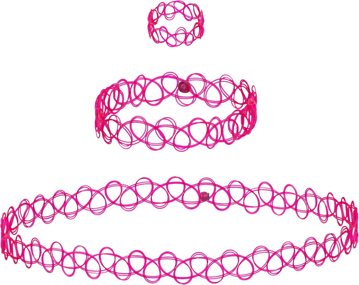 EXPRESSIONS 3pc Assorted Tattoo Stretch Jewelry Collection - Tattoo Choker Necklace, Bracelet & R... | Amazon (US)