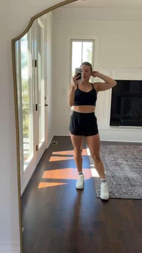 Strappy longline sports bra and mid waisted split running shorts are my speedy, sassy gym buddies. Supportive strut for runs or reps, feeling unstoppable. 🏃‍♀️💨✨ #GymStyle #AmazonFinds #ActiveWear #StylishSweat 

 #LTKootd #LTKActive