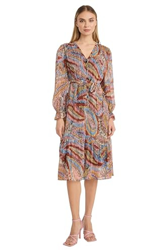 Donna Morgan long sleeve midi wrap dress