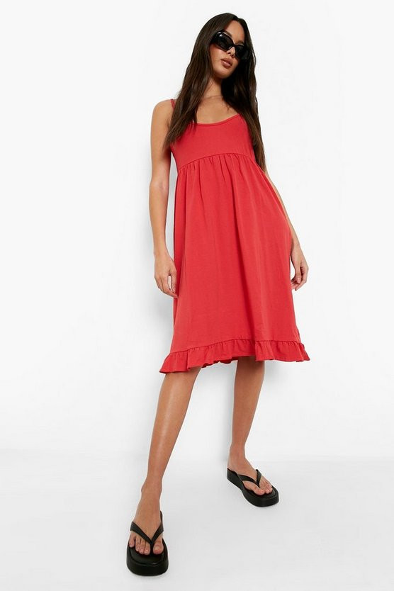 Strappy Tiered Smock Dress | Boohoo.com (US & CA)