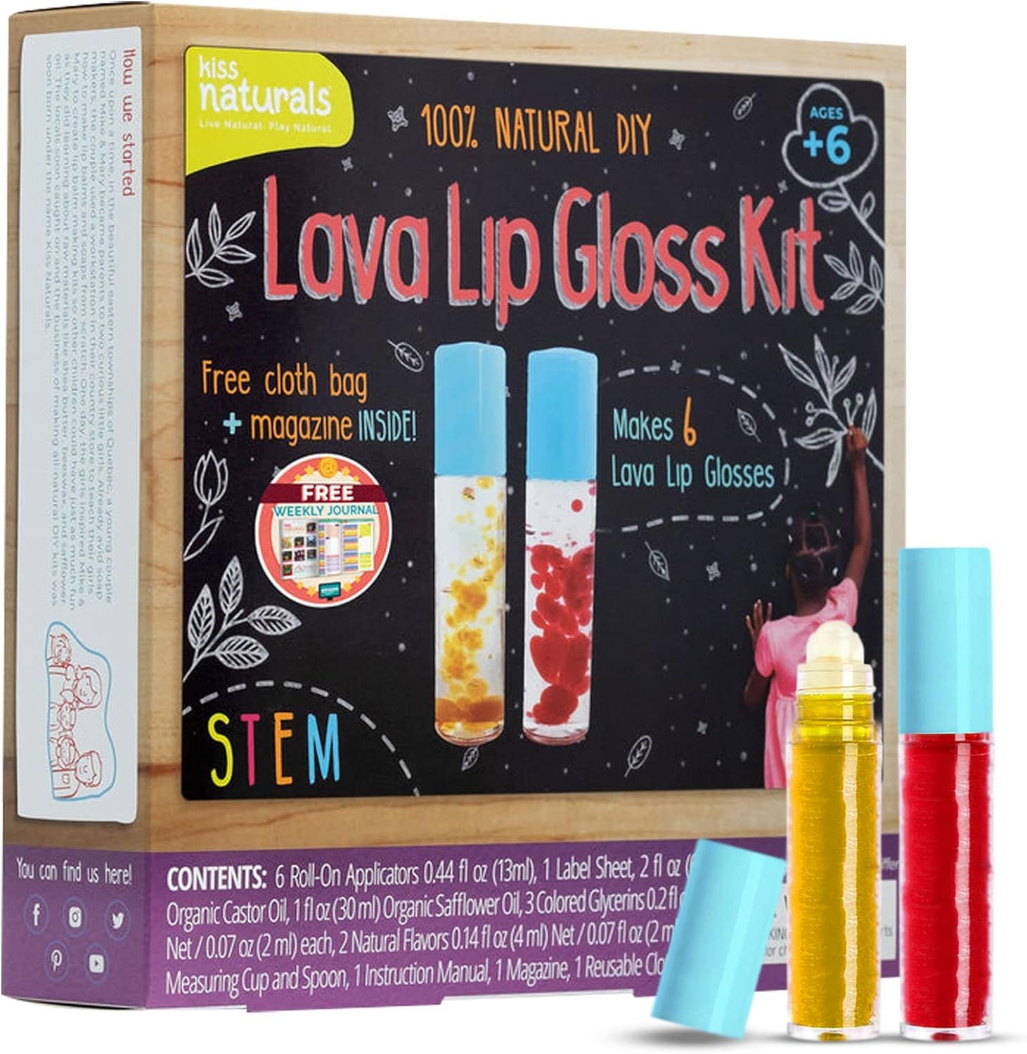 Kiss Naturals - Lava Lip Gloss Making Kit, DIY Lip Balm Kits, DIY Makeup Kids, Activities for Pre... | Amazon (US)