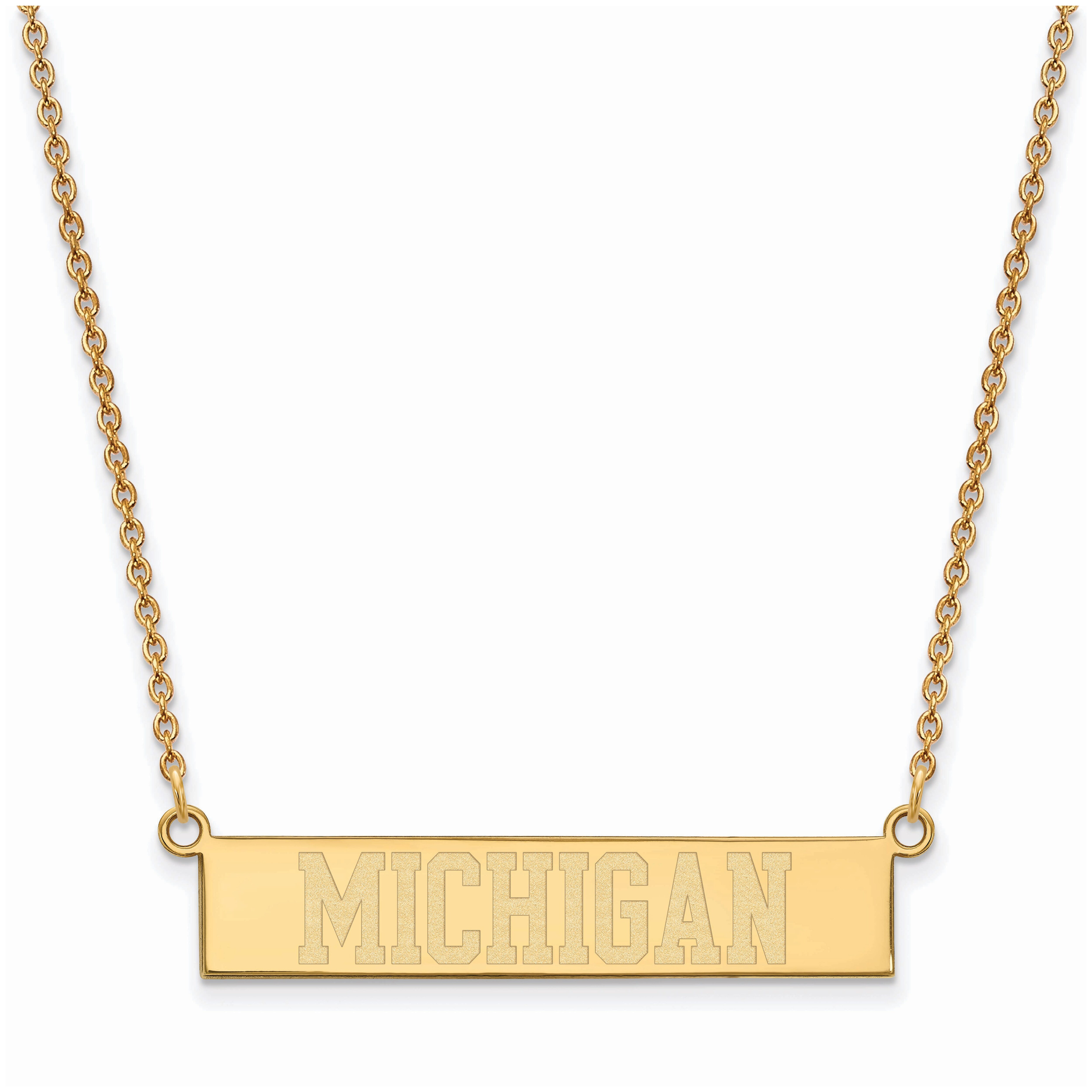 Michigan Wolverines Women's Gold Plated Small Bar Necklace | Fanatics