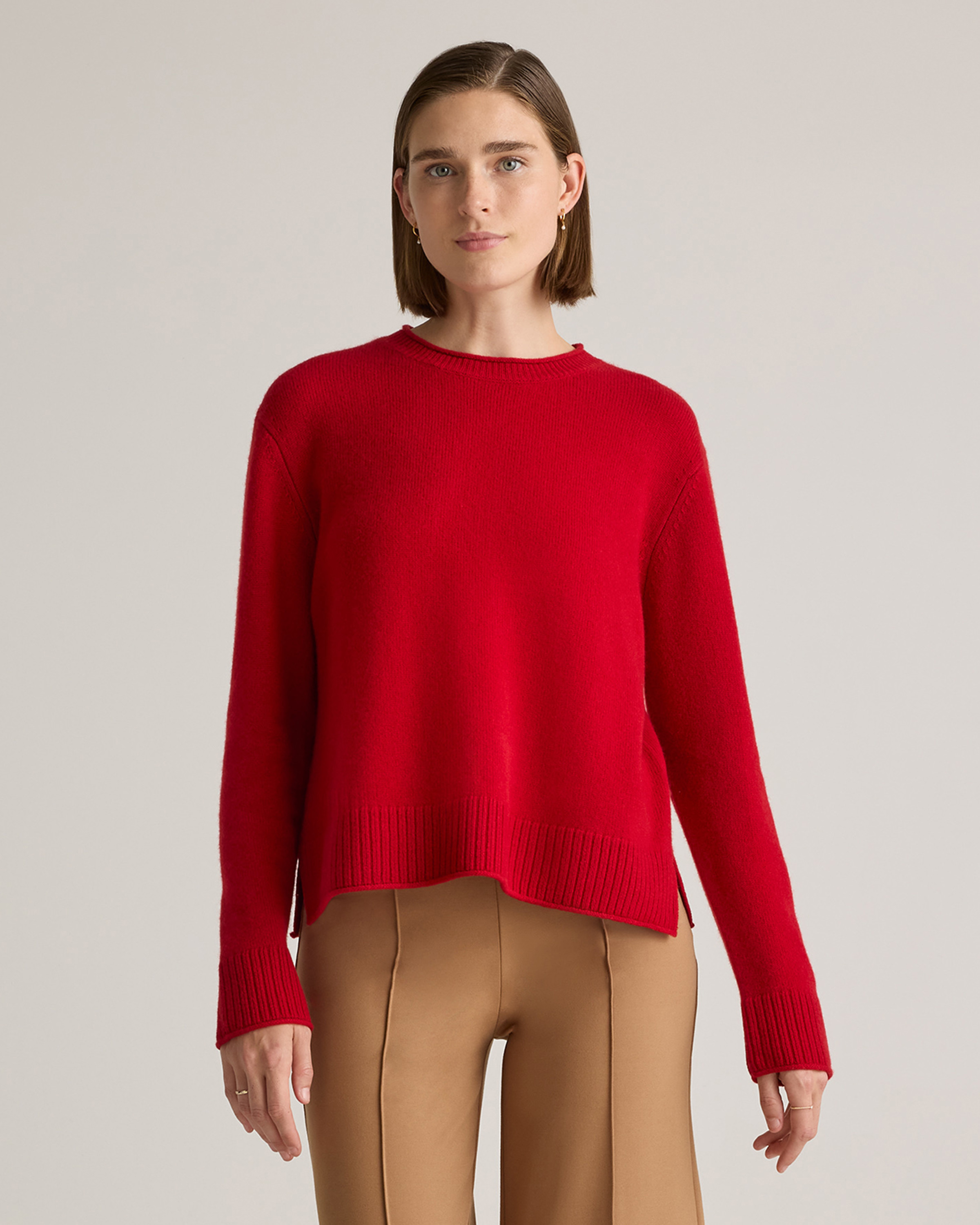 Quince | Women's Mongolian Cashmere Boxy Crewneck Sweater in Faded Denim, Size Large | Quince