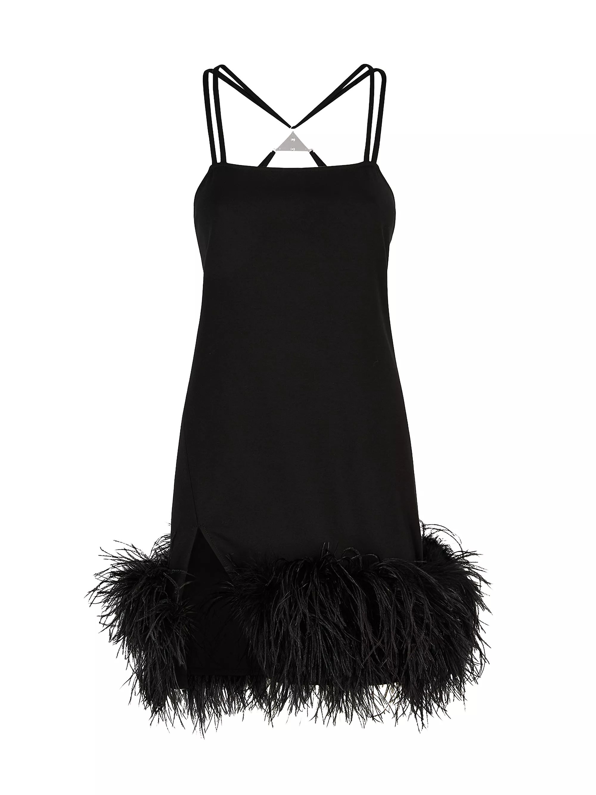 Feather-Hem Minidress | Saks Fifth Avenue