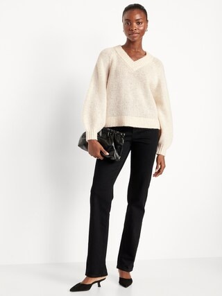 Cozy Cropped V-Neck Sweater | Old Navy (US)